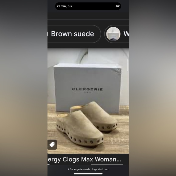 Clergerie Suede Studded Clogs - Picture 7 of 8